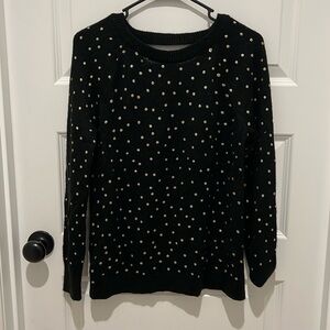Loft black with gold dot V back size S sweater, great condition.